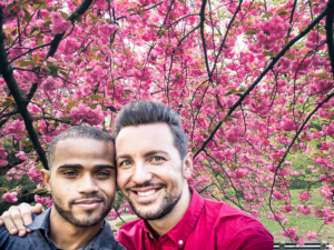 Image of gay couple in NYC after effective gay couples therapy.