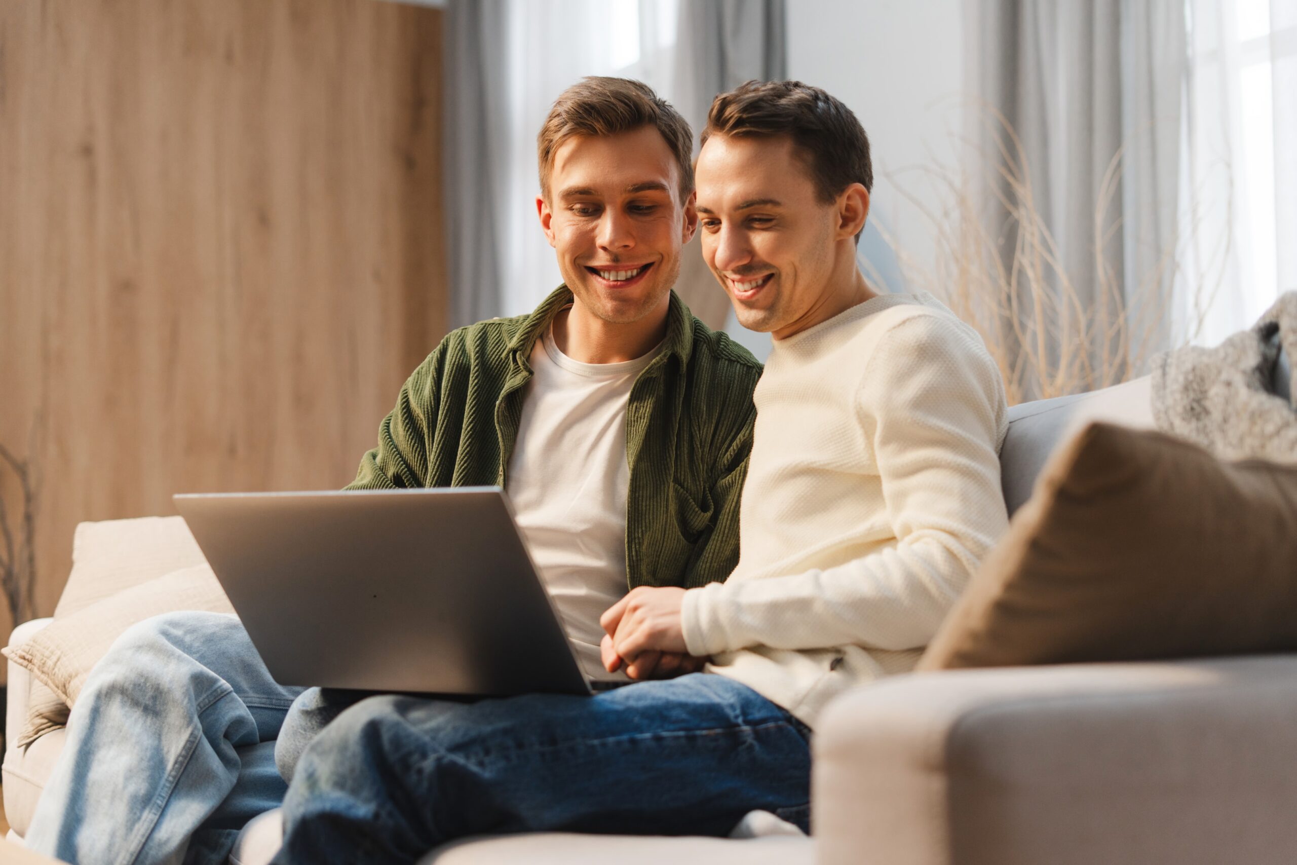 LGBTQ-affirming online therapy space allowing same-sex couples to engage in couples therapy from the comfort of home.