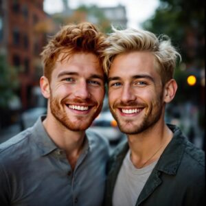 Image of a gay couple in Manhattan getting relationship advice for a pioneer in the couples therapy field, Travis Atkinson.